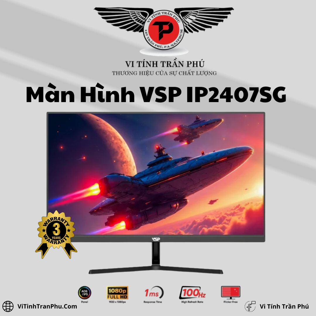Màn hình VSP IP2407SG (23.8Inch/ Full HD/ 5ms/ 100HZ/ 250cd/m2/ IPS)